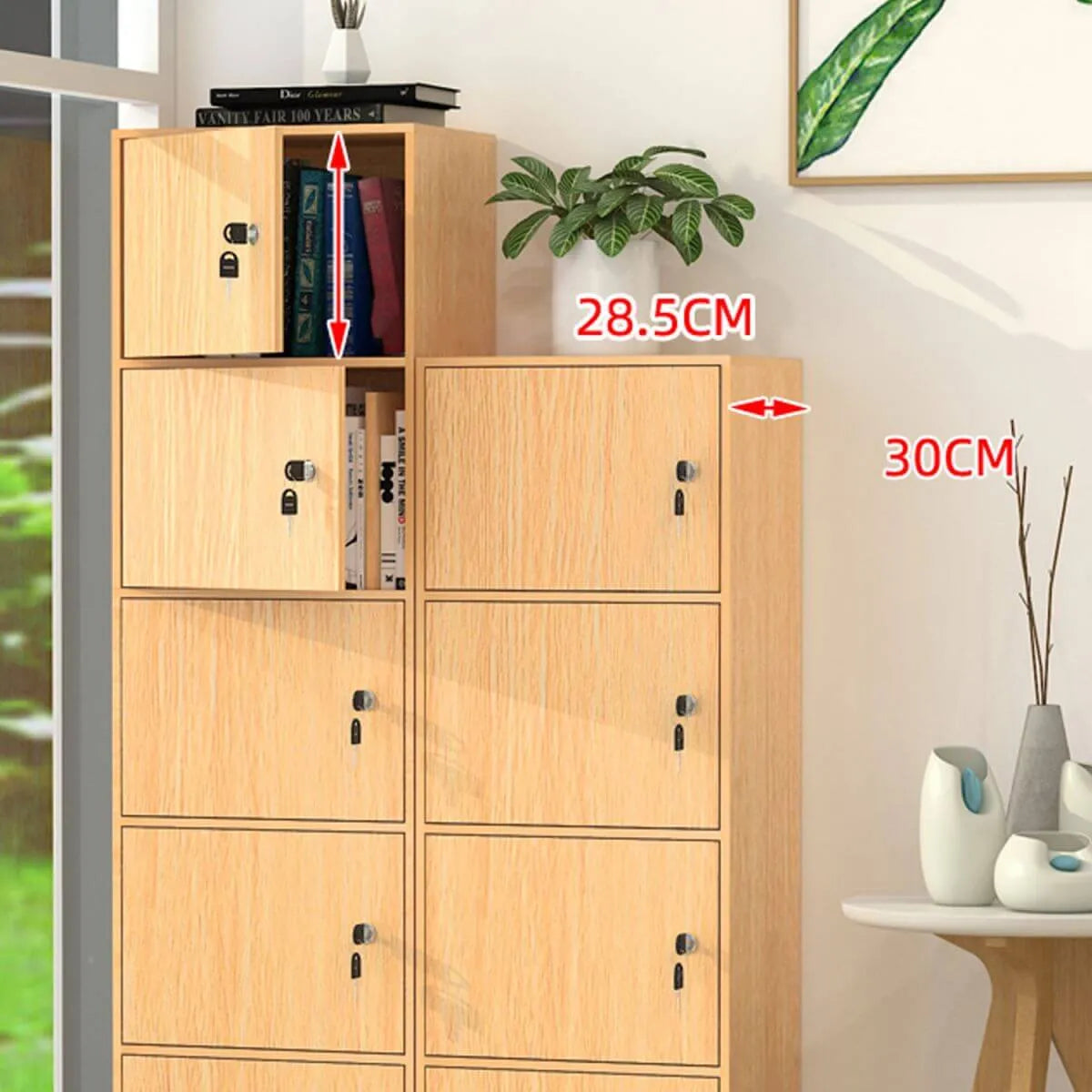 Minimalist Locking Wood Storage Cabinet Series With Shelves