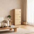 Minimalist Locking Wood Storage Cabinet Series With Shelves