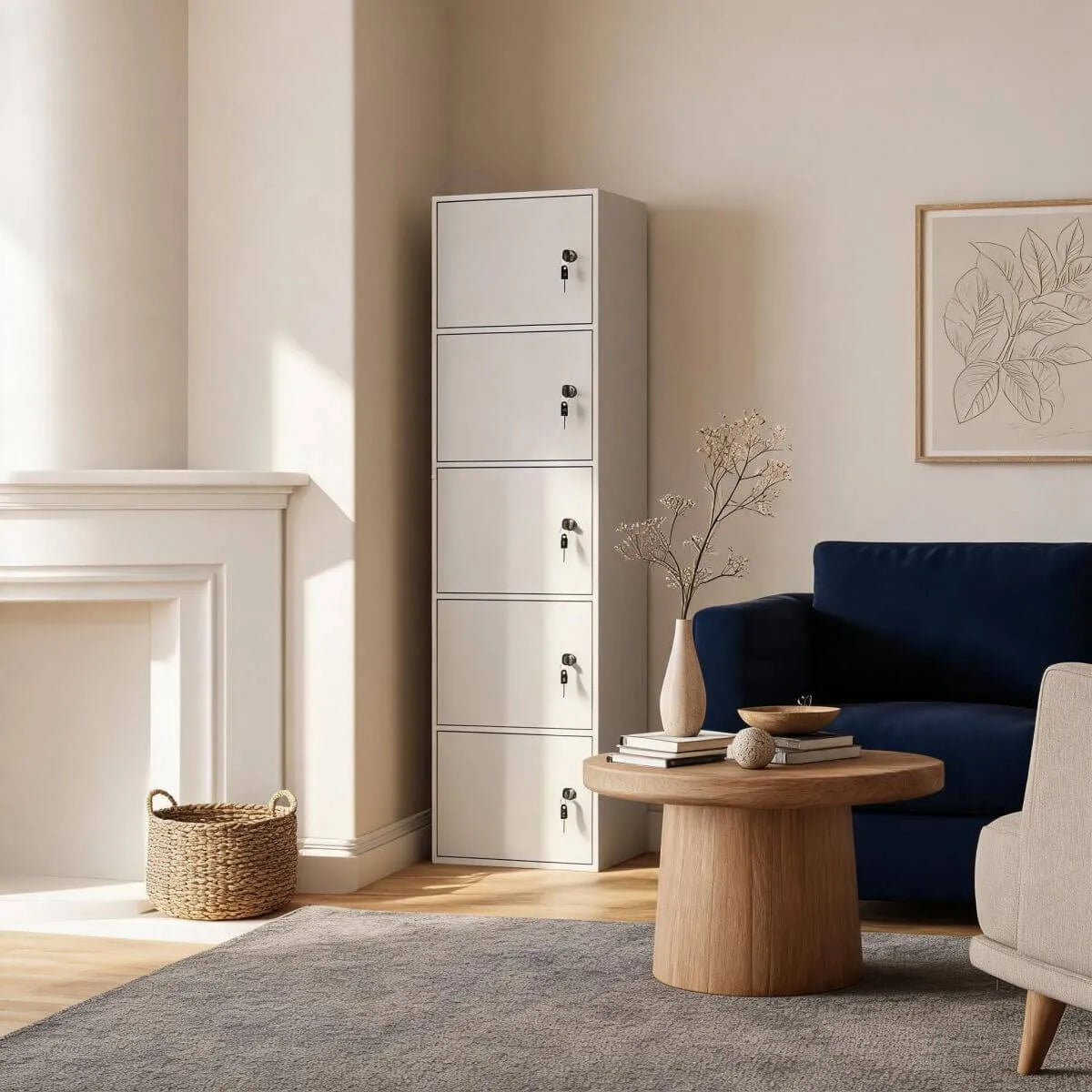 Minimalist Locking Wood Storage Cabinet Series With Shelves