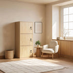 Minimalist Locking Wood Storage Cabinet Series With Shelves