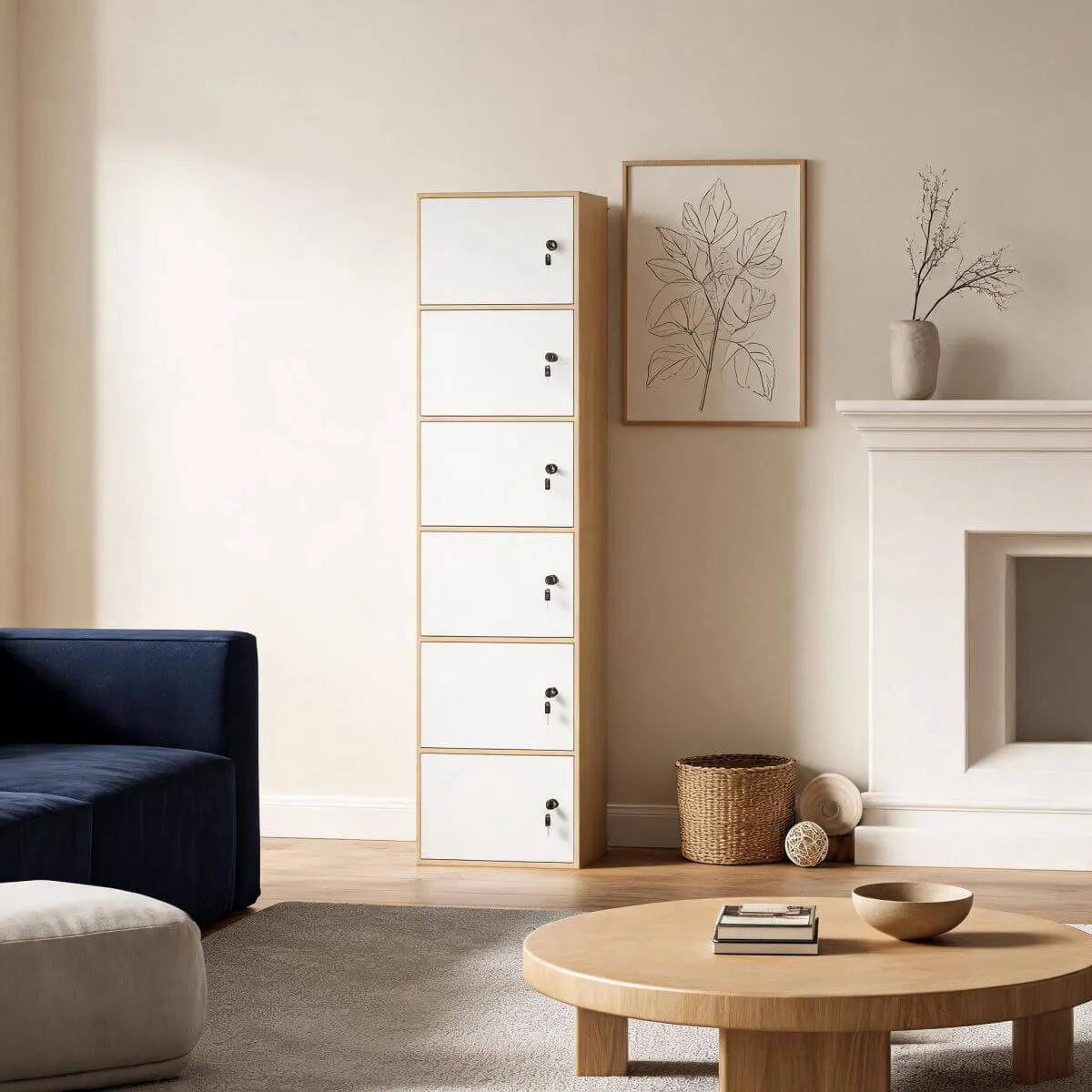 Minimalist Locking Wood Storage Cabinet Series With Shelves