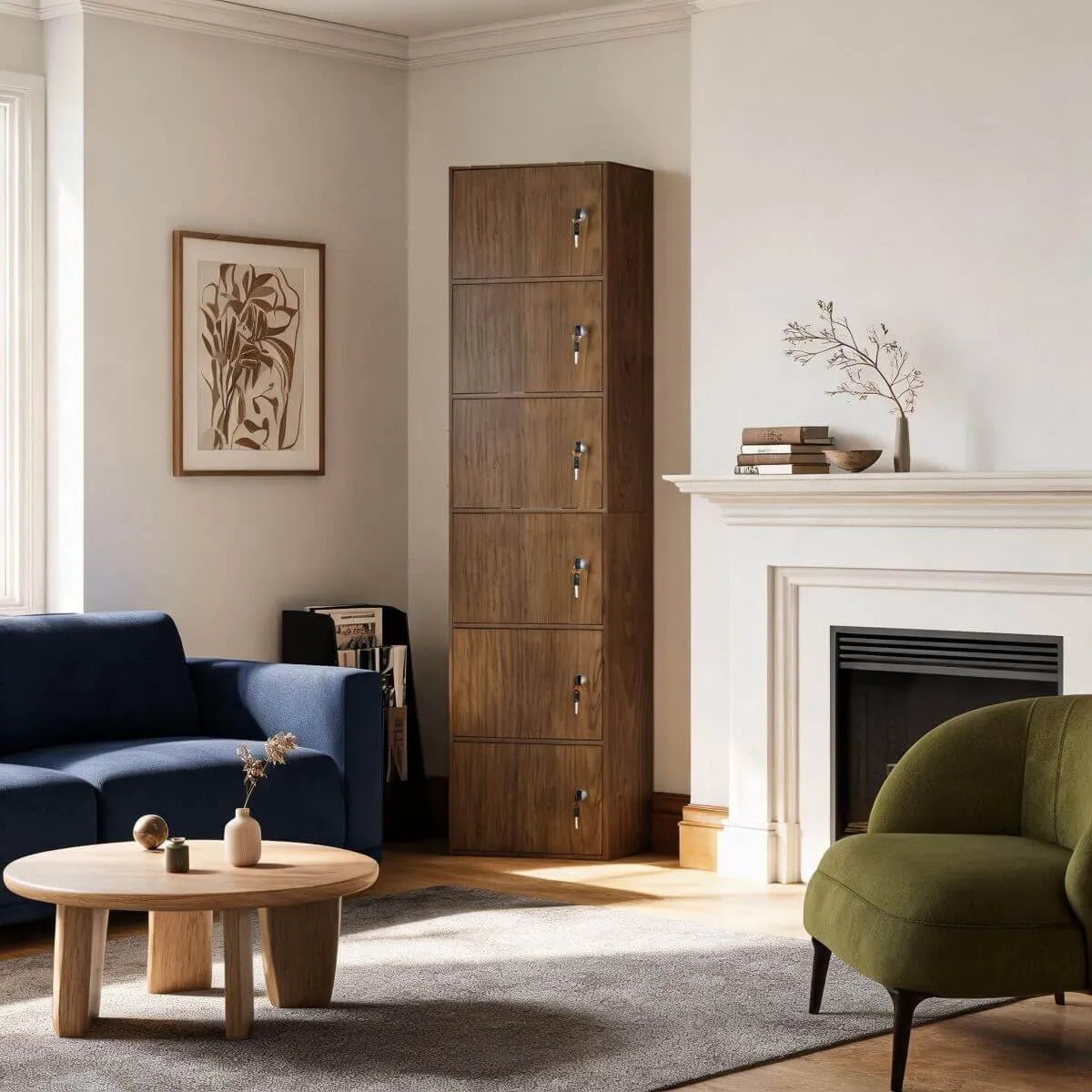 Minimalist Locking Wood Storage Cabinet Series With Shelves
