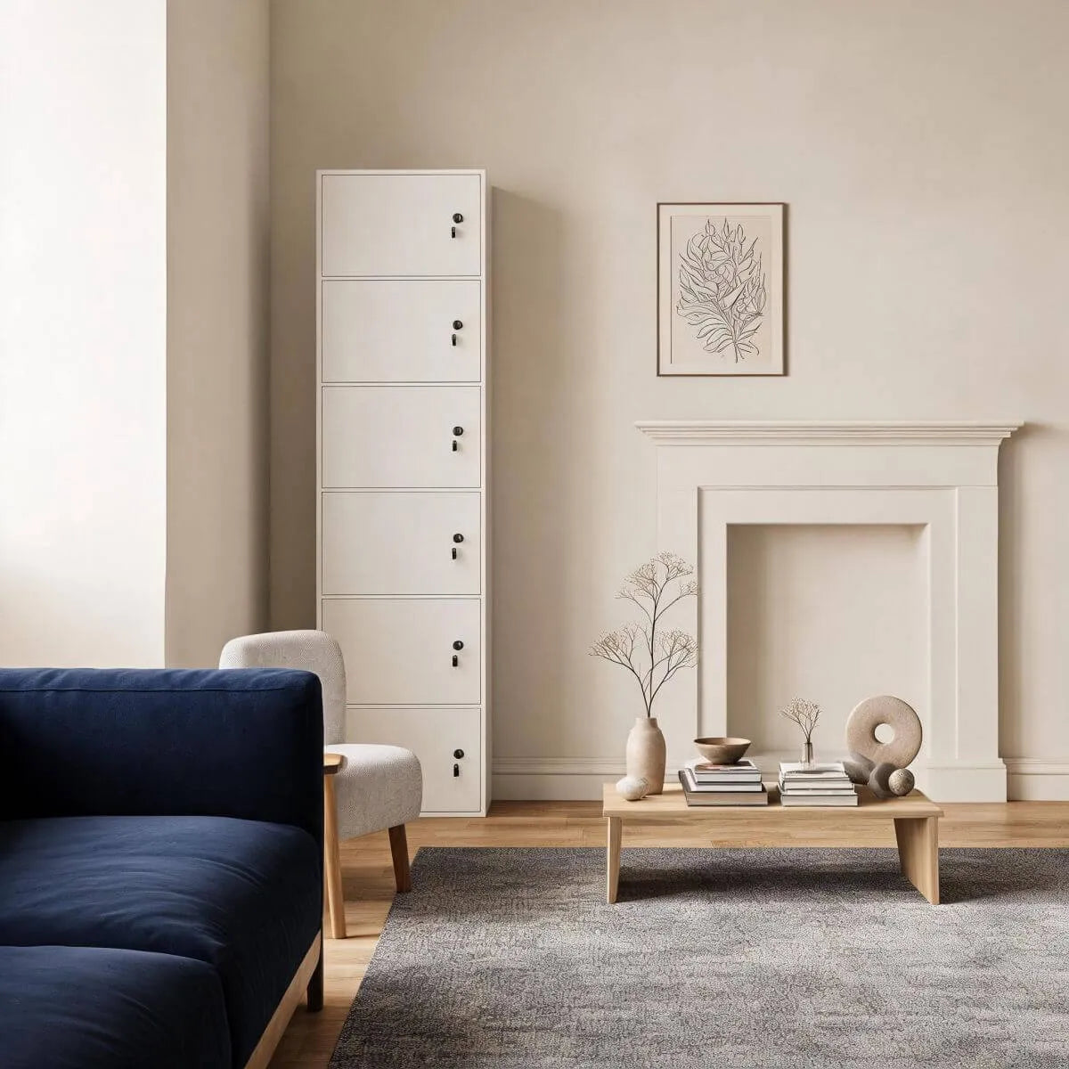 Minimalist Locking Wood Storage Cabinet Series With Shelves