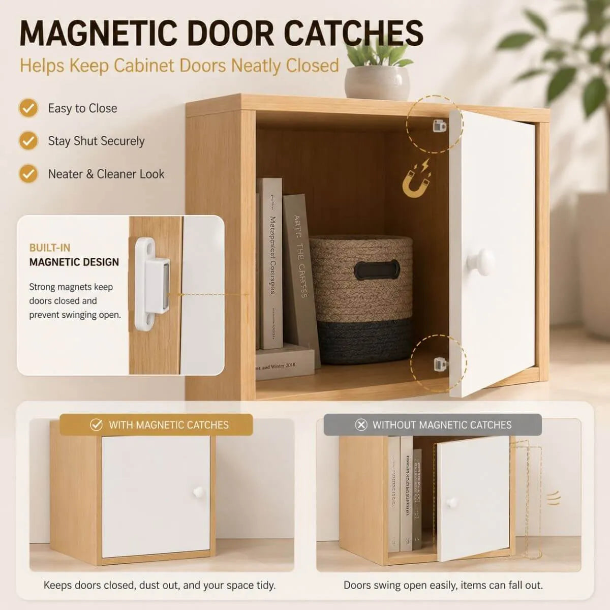 Minimalist Locking Wood Storage Cabinet Series With Shelves