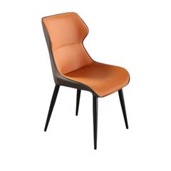 Minimalist Luxury Dining Chair in Leather with Comfortable High Back