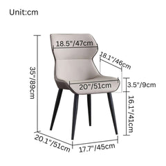 Minimalistischer, luxuriöser hellgrauer, langlebiger Leder-Luxus-Esszimmerstuhl mit hoher Rückenlehne – Einzelstuhl