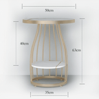 Minimalist Marble Side Table With Storage Shelf