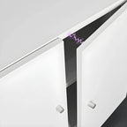 Minimalist Metal Rolling Storage Cabinet With Shelves and Doors