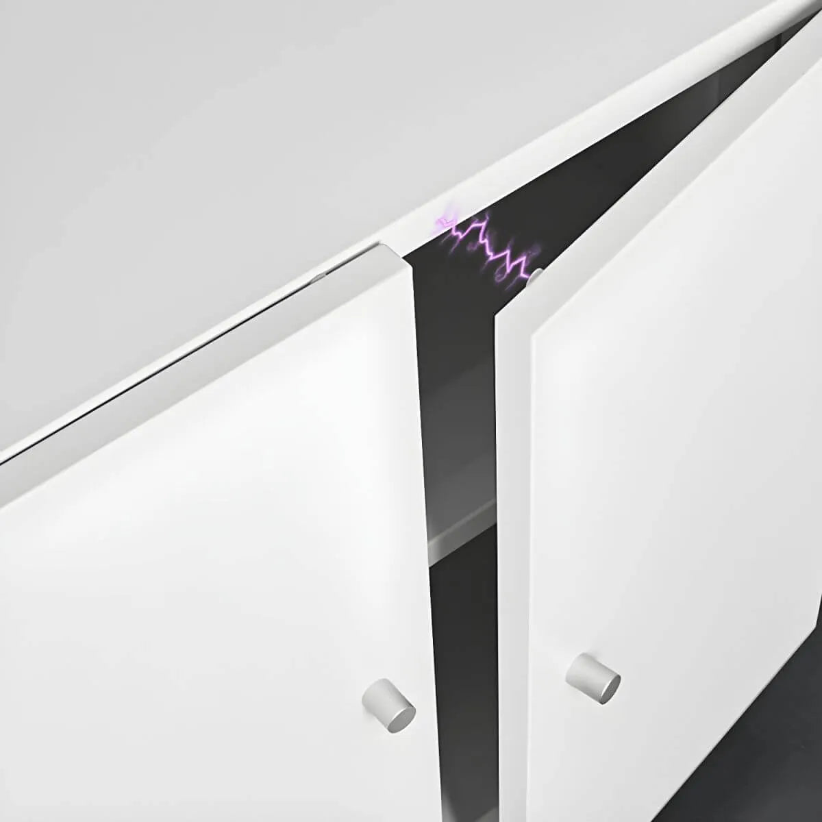 Minimalist Metal Rolling Storage Cabinet With Shelves and Doors
