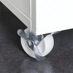 Minimalist Metal Rolling Storage Cabinet With Shelves and Doors