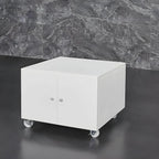 Minimalist Metal Rolling Storage Cabinet With Shelves and Doors