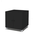 Minimalist Metal Rolling Storage Cabinet With Shelves and Doors