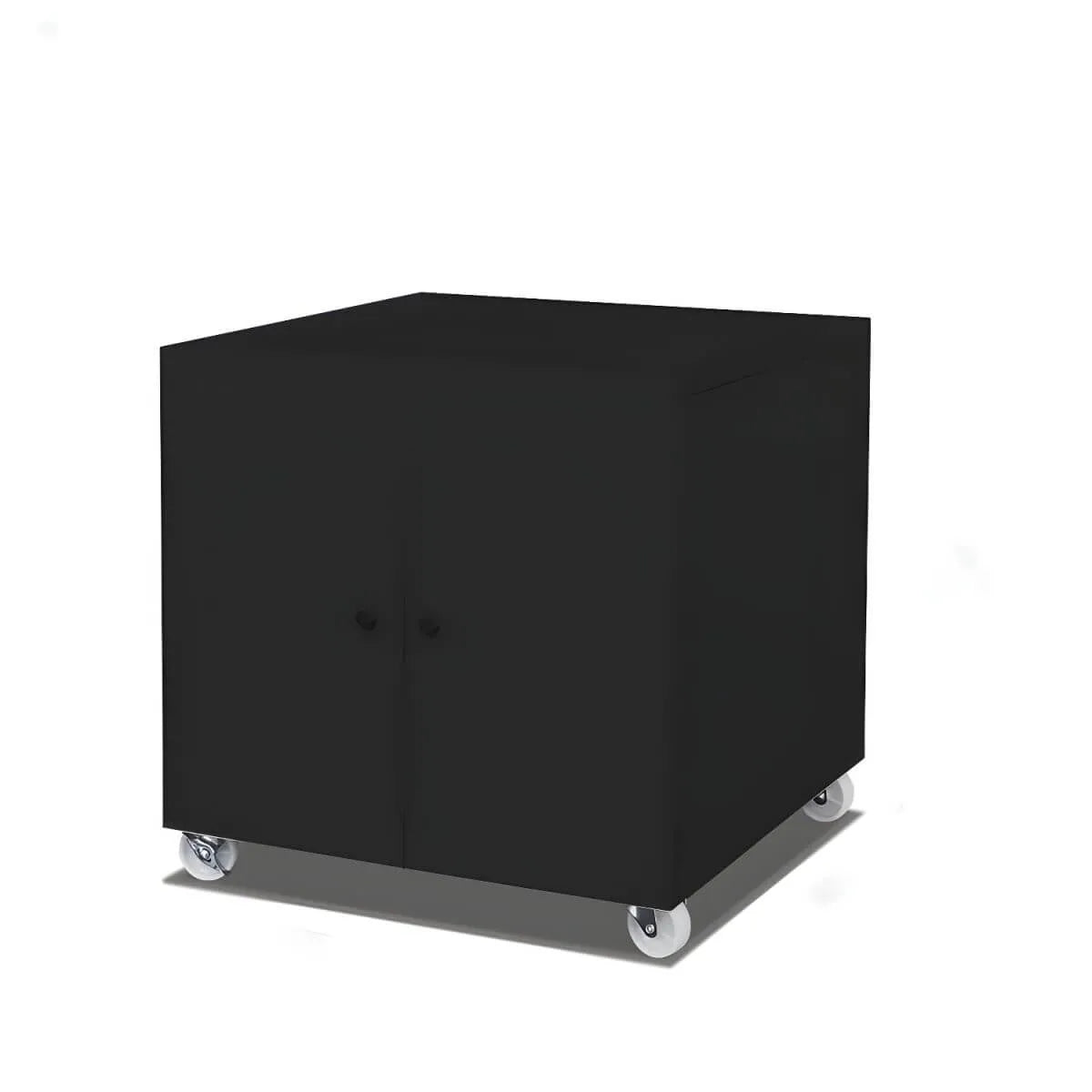 Minimalist Metal Rolling Storage Cabinet With Shelves and Doors