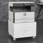 Minimalist Metal Rolling Storage Cabinet With Shelves and Doors Main Product Image