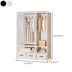 Minimalist Metal Wardrobe Armoire With Curtain Storage Drawers Dimensions