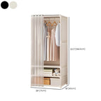 Minimalist Metal Wardrobe Armoire With Curtain Storage Drawers Dimensions