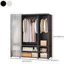 Minimalist Metal Wardrobe Armoire With Curtain Storage Drawers Dimensions