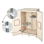 Minimalist Metal Wardrobe Armoire With Shelves and Hanging Storage