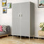 Minimalist Metal Wardrobe Armoire With Shelves and Hanging Storage