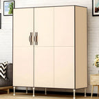 Minimalist Metal Wardrobe Armoire With Shelves and Hanging Storage