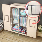 Minimalist Metal Wardrobe Armoire With Shelves and Hanging Storage