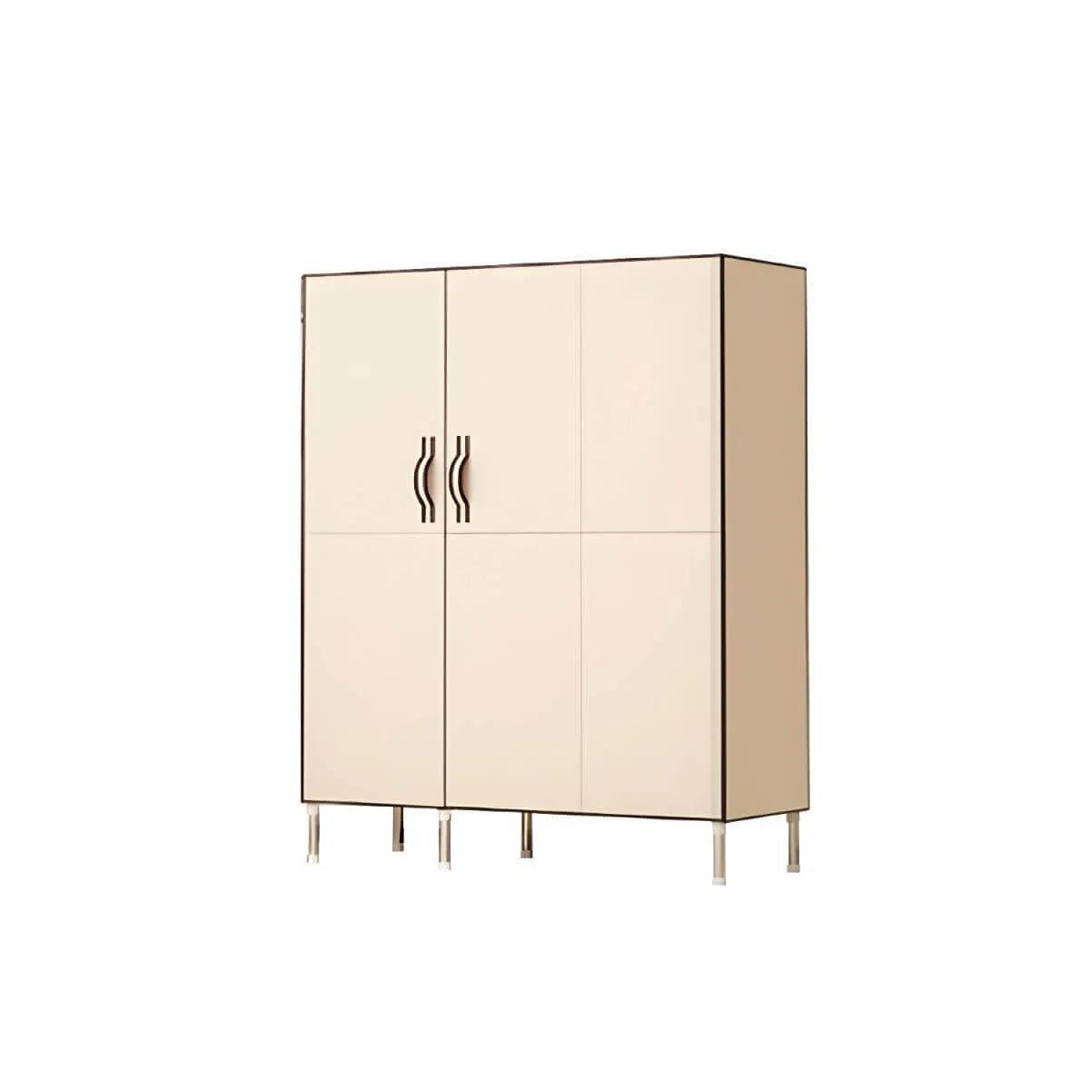 Minimalist Metal Wardrobe Armoire With Shelves and Hanging Storage