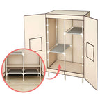 Minimalist Metal Wardrobe Armoire With Shelves and Hanging Storage