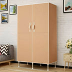 Minimalist Metal Wardrobe Armoire With Shelves and Hanging Storage