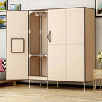 Minimalist Metal Wardrobe Armoire With Shelves and Hanging Storage