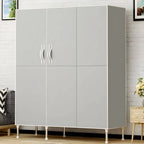 Minimalist Metal Wardrobe Armoire With Shelves and Hanging Storage