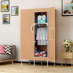 Minimalist Metal Wardrobe Armoire With Shelves and Hanging Storage