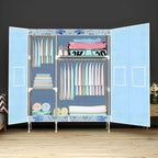 Minimalist Metal Wardrobe Armoire With Shelves and Hanging Storage