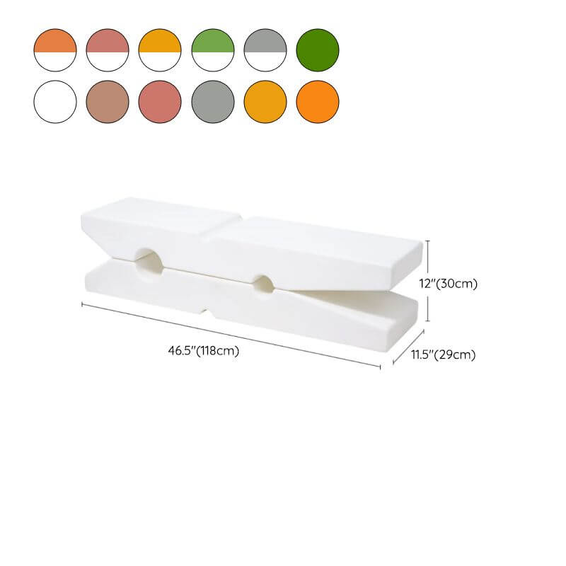 Minimalist Plastic Shoe Bench with Clamp-Inspired Design and Stackable Function Dimensions