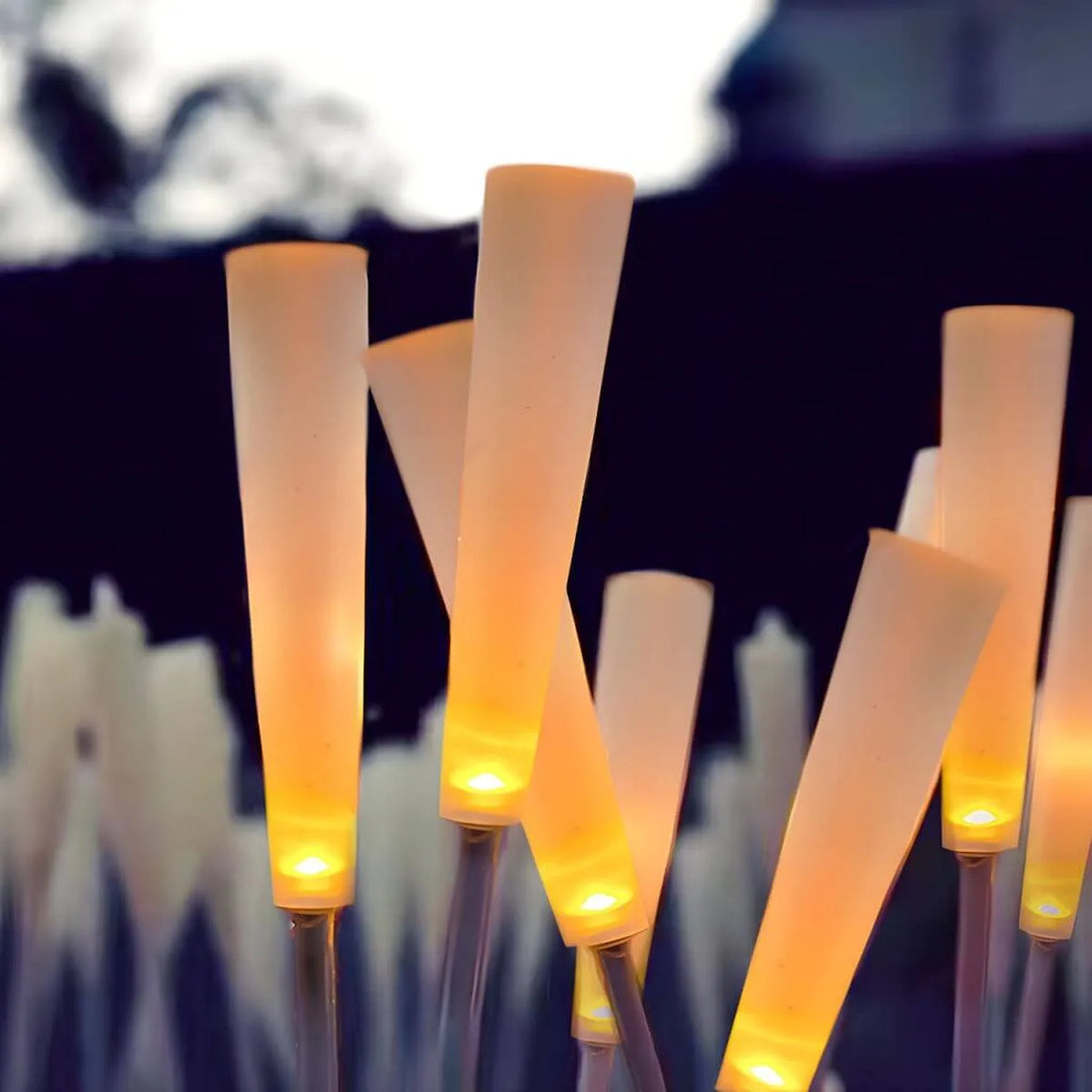 Minimalist Reed-Style Acrylic LED Landscape Lights – Black, 10-Piece Set Main Product Image