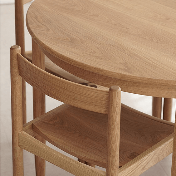 Minimalist Round Table with Comfortable Nesting Chairs