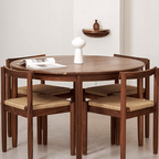 Minimalist Round Table with Comfortable Nesting Chairs