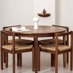 Minimalist Round Table with Comfortable Nesting Chairs