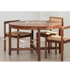 Minimalist Round Table with Comfortable Nesting Chairs Dimensions