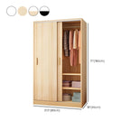 Minimalist Sliding Door Wood Wardrobe with Hanging and Shelf Storage Dimensions