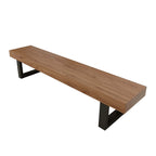 Minimalist Solid Wood Indoor Bench with Geometric Frame Base