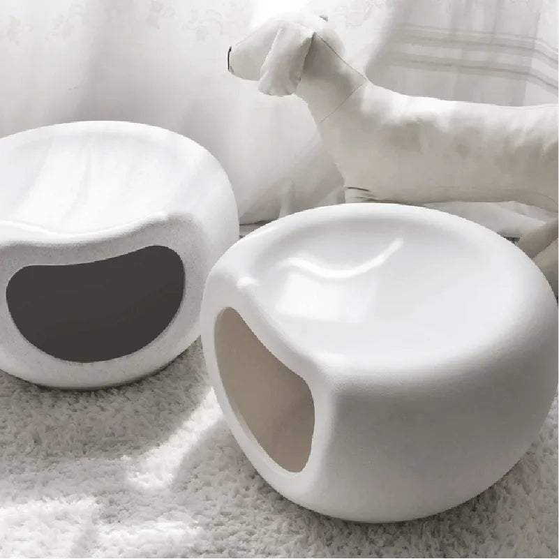 Minimalist Stackable Cat House Stool in Matte PP for Shared Spaces