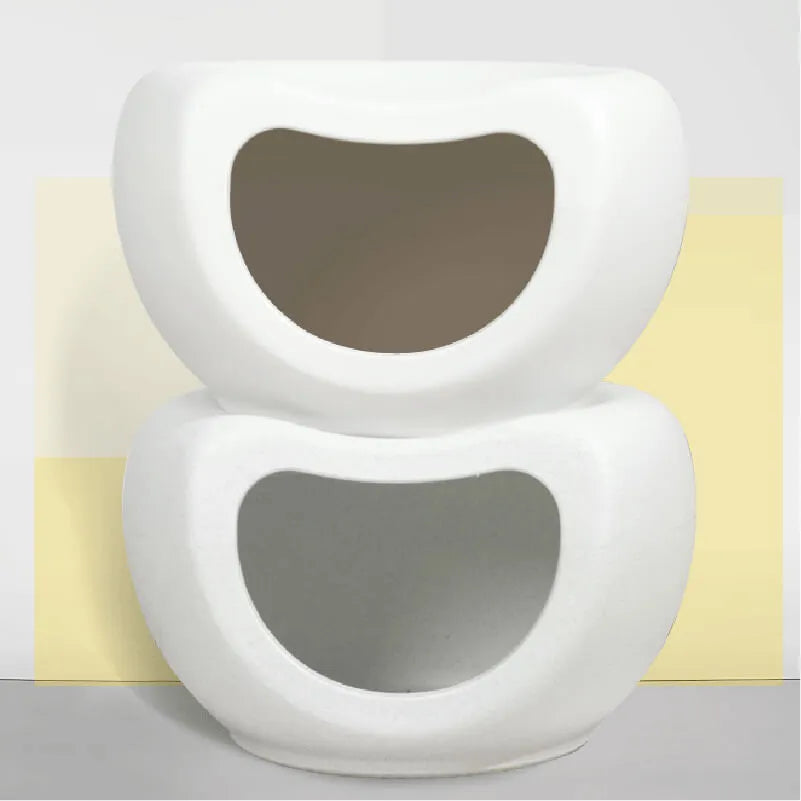 Minimalist Stackable Cat House Stool in Matte PP for Shared Spaces