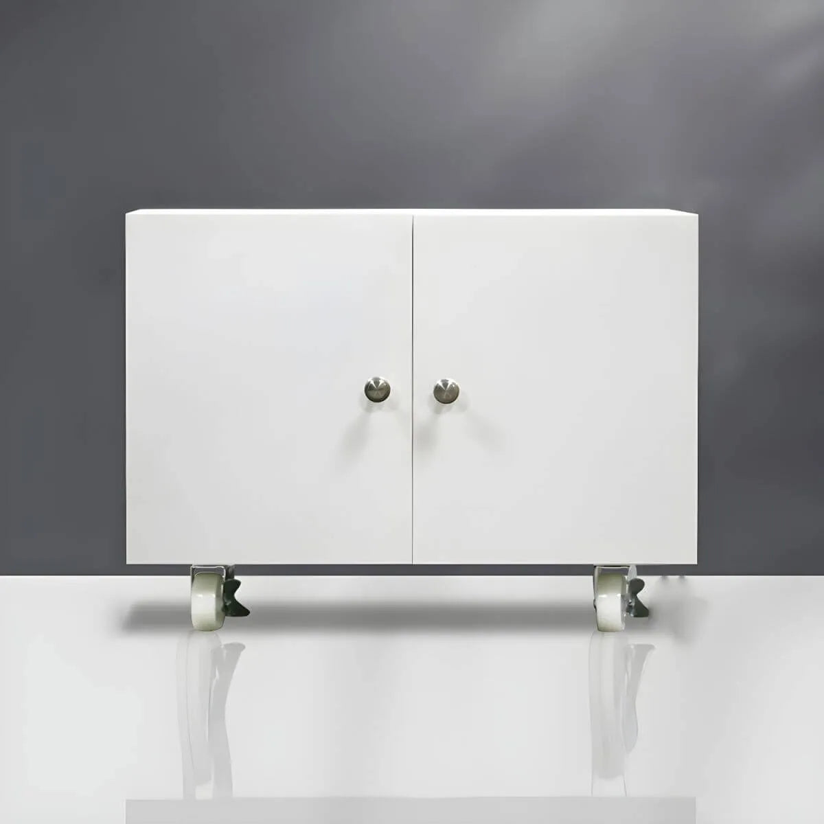 Minimalist Steel Rolling Storage Cabinet With Shelves for Office