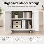 Minimalist Steel Rolling Storage Cabinet With Shelves for Office