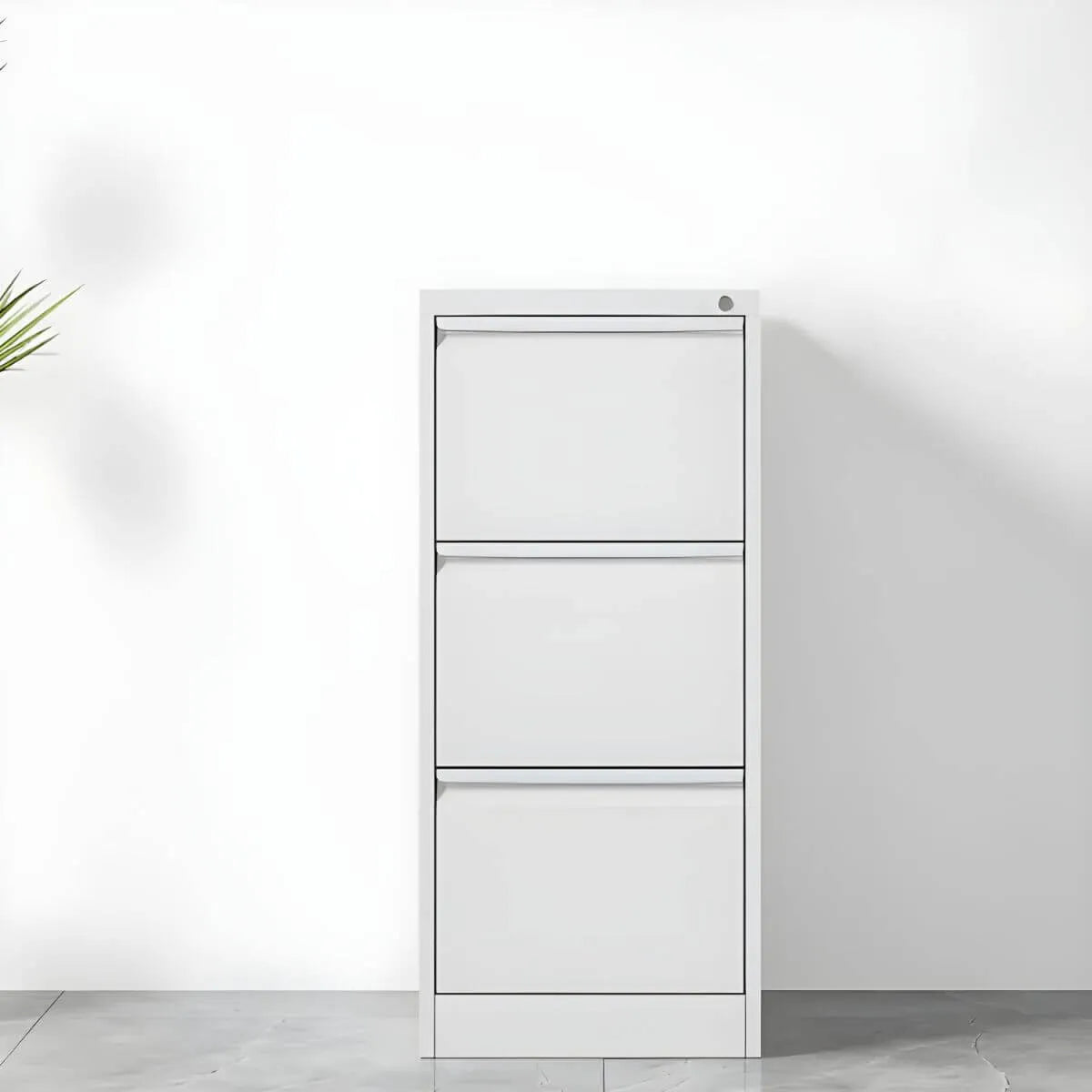 Minimalist Steel Vertical File Cabinet With Locking Drawers