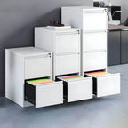Minimalist Steel Vertical File Cabinet With Locking Drawers
