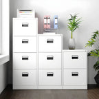 Minimalist Steel Vertical File Cabinet With Locking Drawers