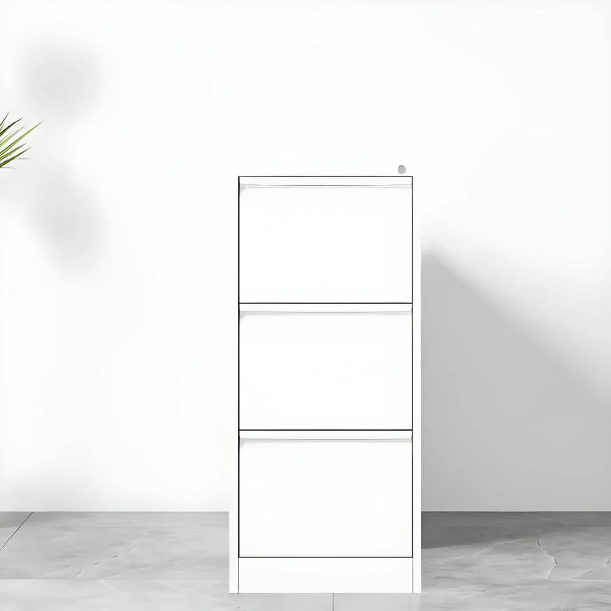 Minimalist Steel Vertical File Cabinet With Locking Drawers