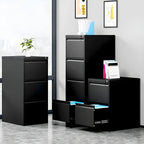 Minimalist Steel Vertical File Cabinet With Locking Drawers