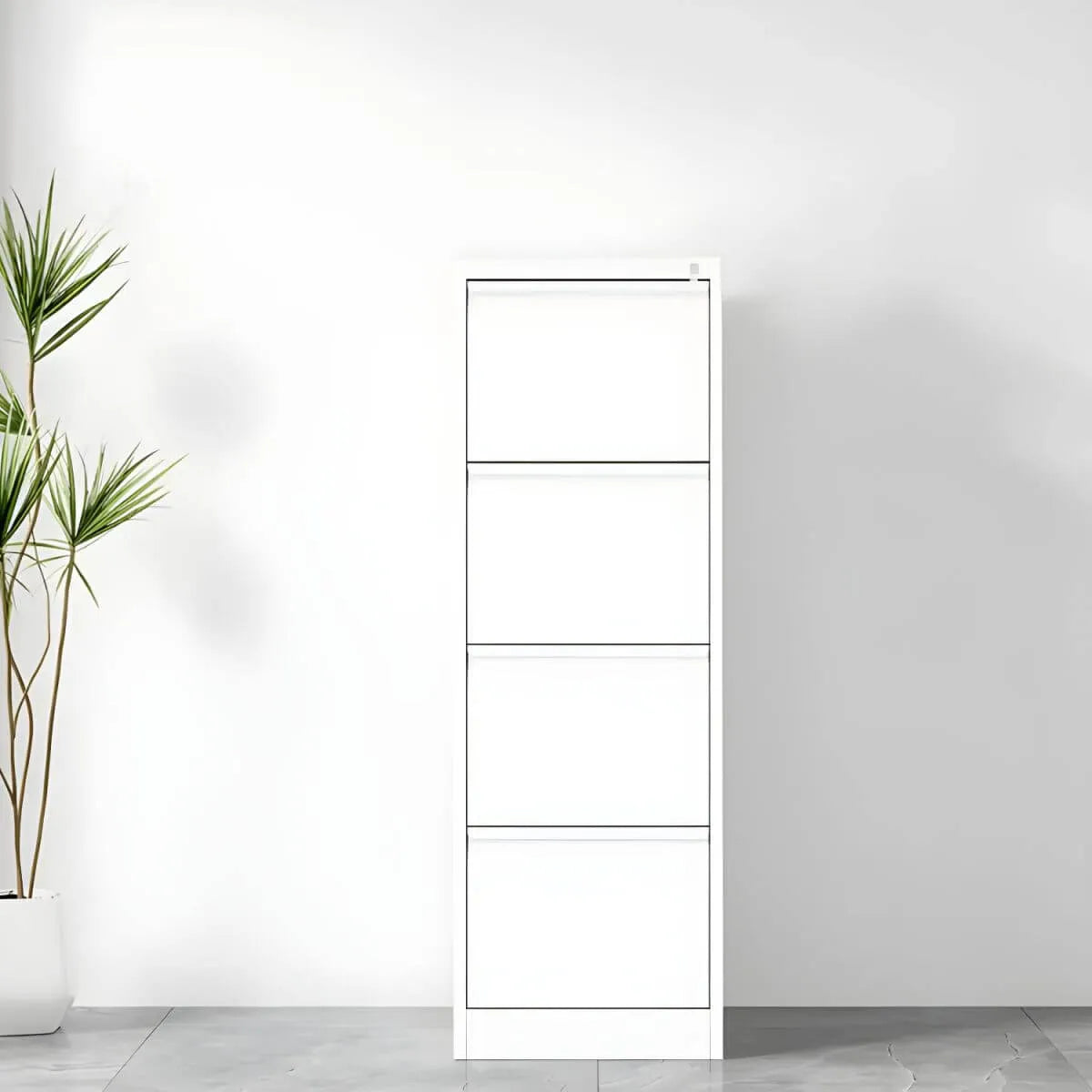 Minimalist Steel Vertical File Cabinet With Locking Drawers